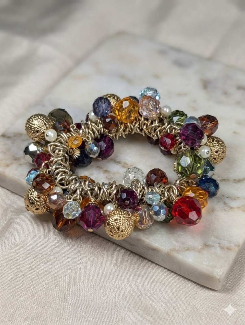 Vibrant Bohemian Beaded Charm Bracelet